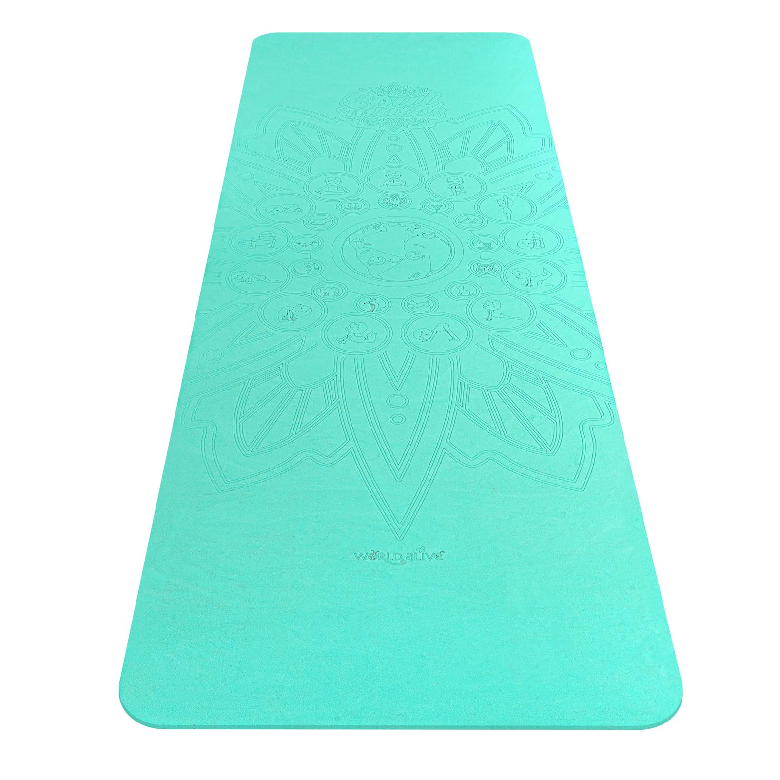 Tappetino leggero per yoga e pilates Soul Mates per adulti, antiscivolo, in TPE ecologico, pieghevole, per ginnastica, fitness ed esercizi, palestra e casa (spessore 6 cm e peso 350 g), colour verde