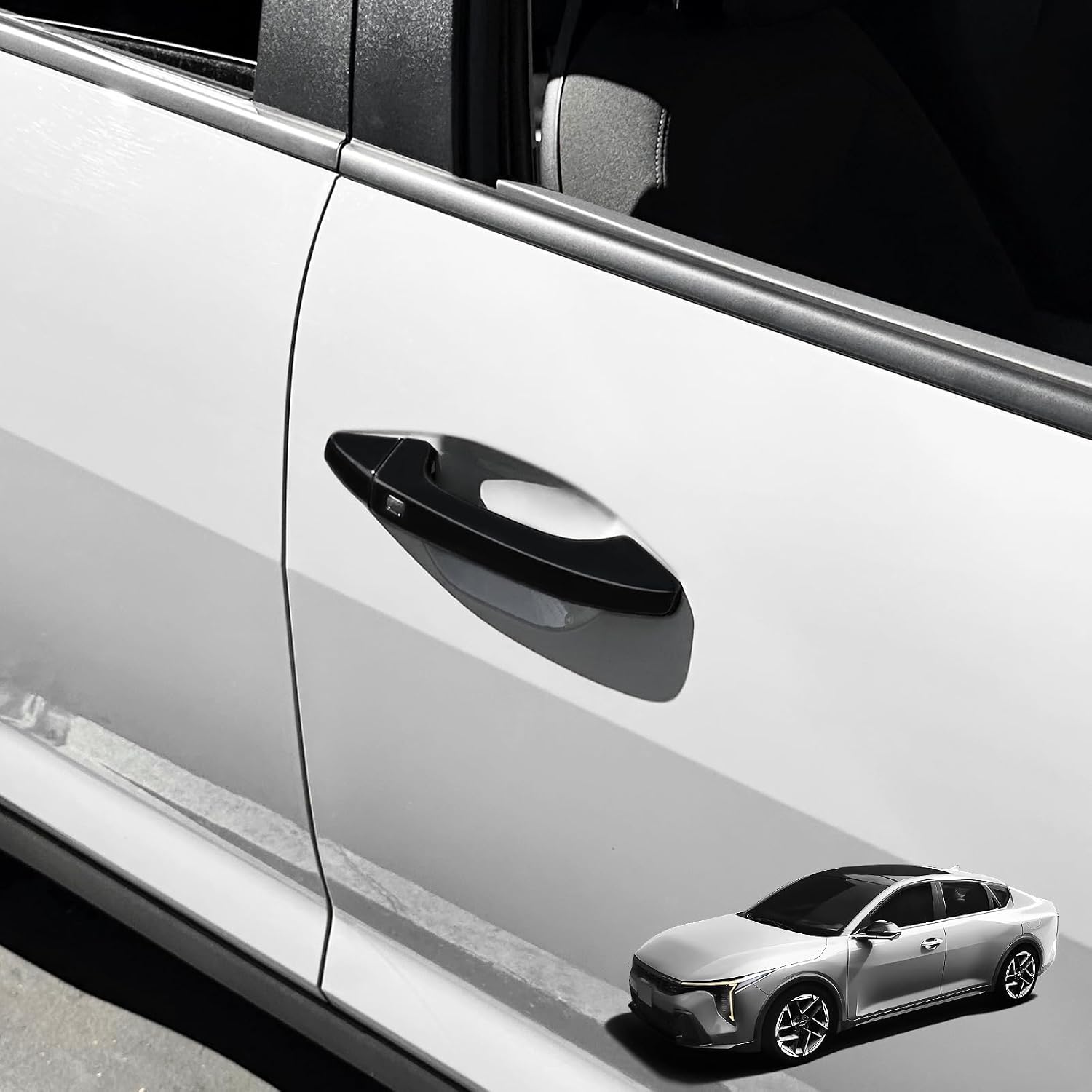 4PCS Exterior Door Handle Covers Trim Compatible with Kia K4 2025-2026 Accessories (Glossy Black)