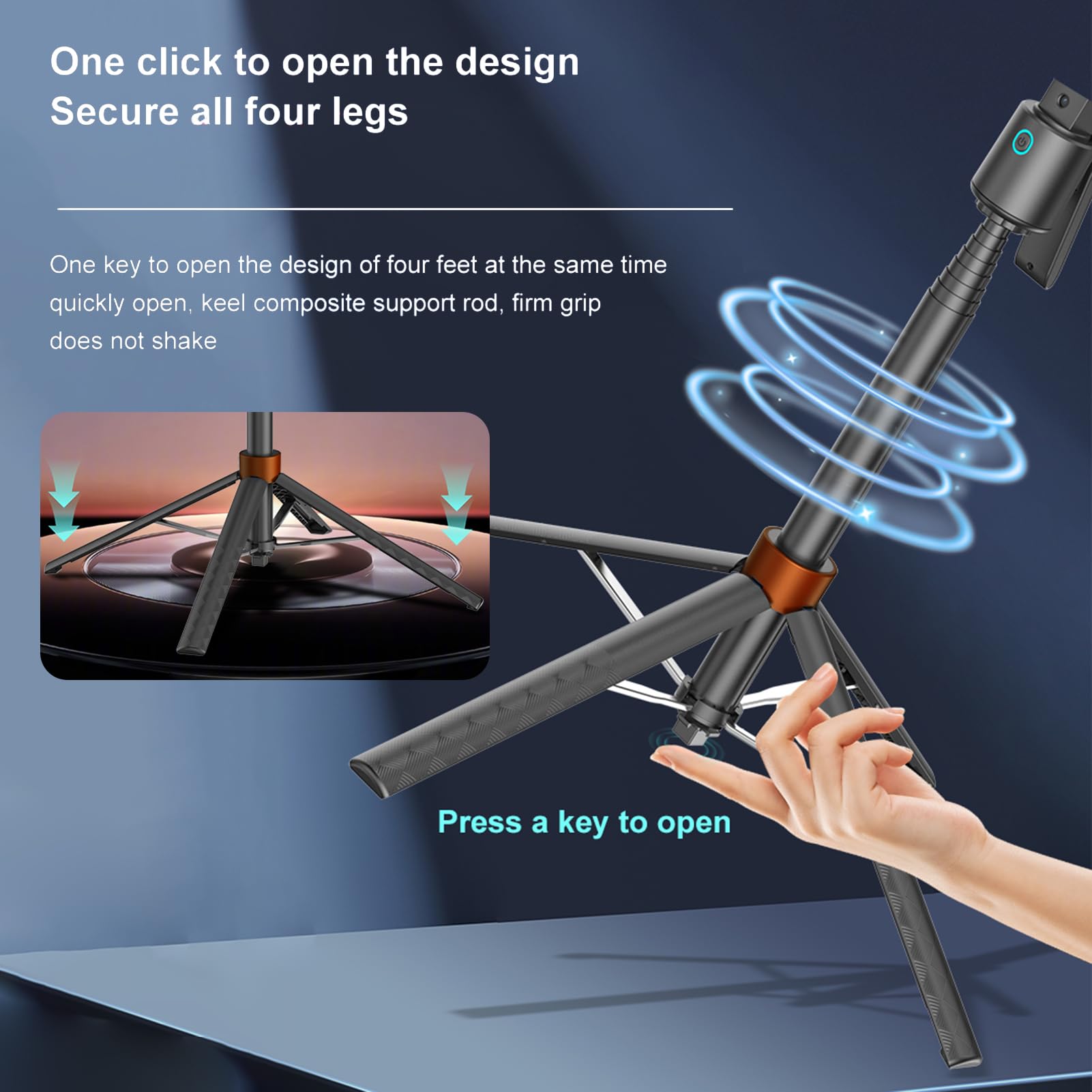 Perche A Selfie Perche Selfie 180 Cm Avec Trépied - Téléphone Rotatif à 360° Pour Photos Et Vidéos Perche Selfie Rotative 360