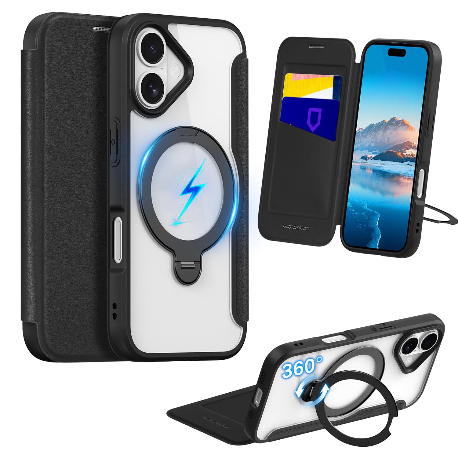 Fadkzyxr iPhone 17 用 ケース 手帳型 カード収納 MagSa…