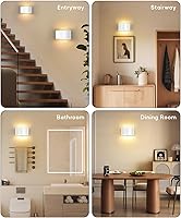 Vista 5 de Lightess Juego de 2 apliques de pared LED modernos, lámparas de pared para interiores con cable de 3000 K arriba y abajo, apliques de pared blancos