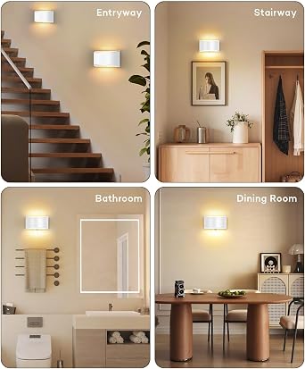 Lightess Hardwired Wall Sconce Set of 2, White, Modern
