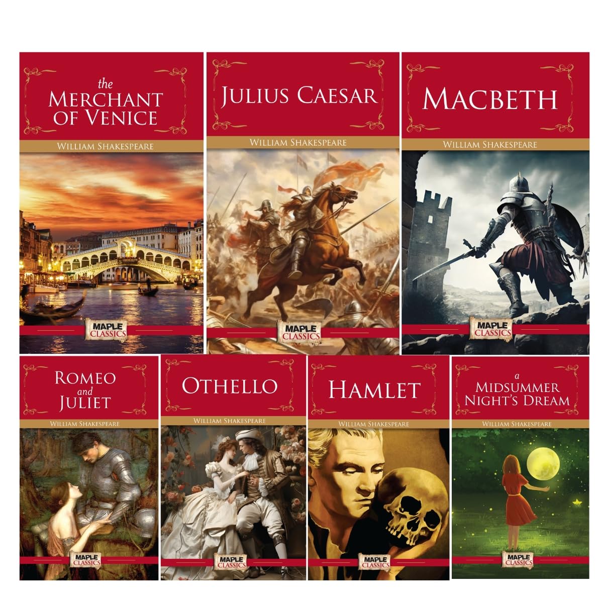 William Shakespeare (Set of 7 Books) - Othello, Romeo and Juliet