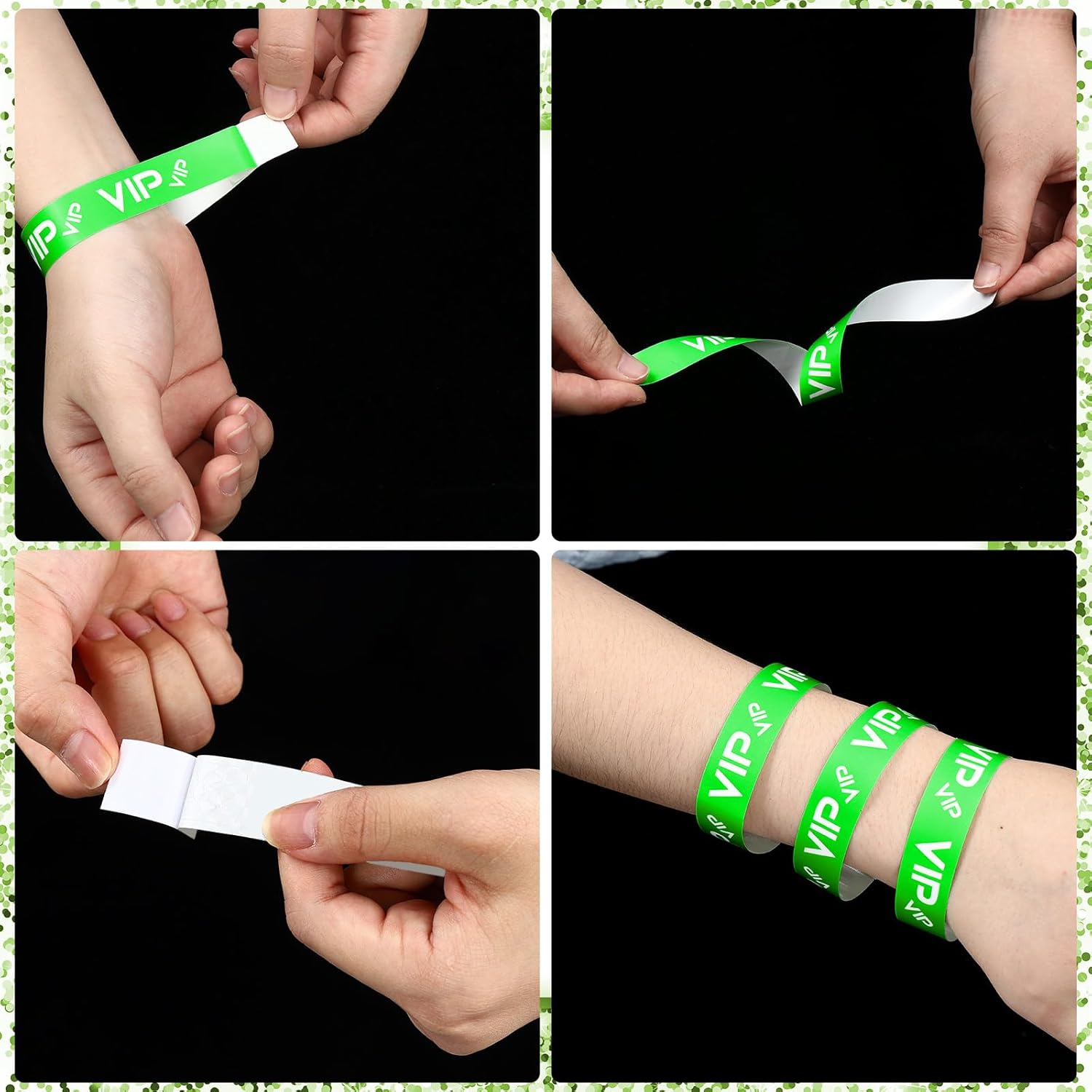 Teling 500 Pack VIP Plastic Wristbands Bracelets Party for Events VIP Custom Wristbands Plastic Bracelets Tear proof Waterproof Wrist Bands Arm Bands for Events Concerts - Image 2