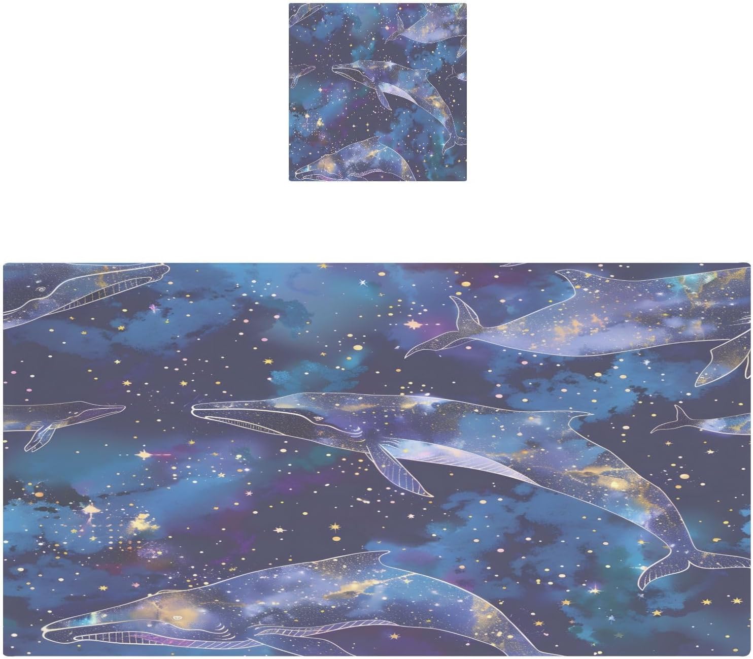 Hand Towels Premium Soft and Highly Absorbent Starry Whales Galactic Background Fantasy 2 Pcs Towels for Bathroom Set 100% Cotton Decorative Face Towels