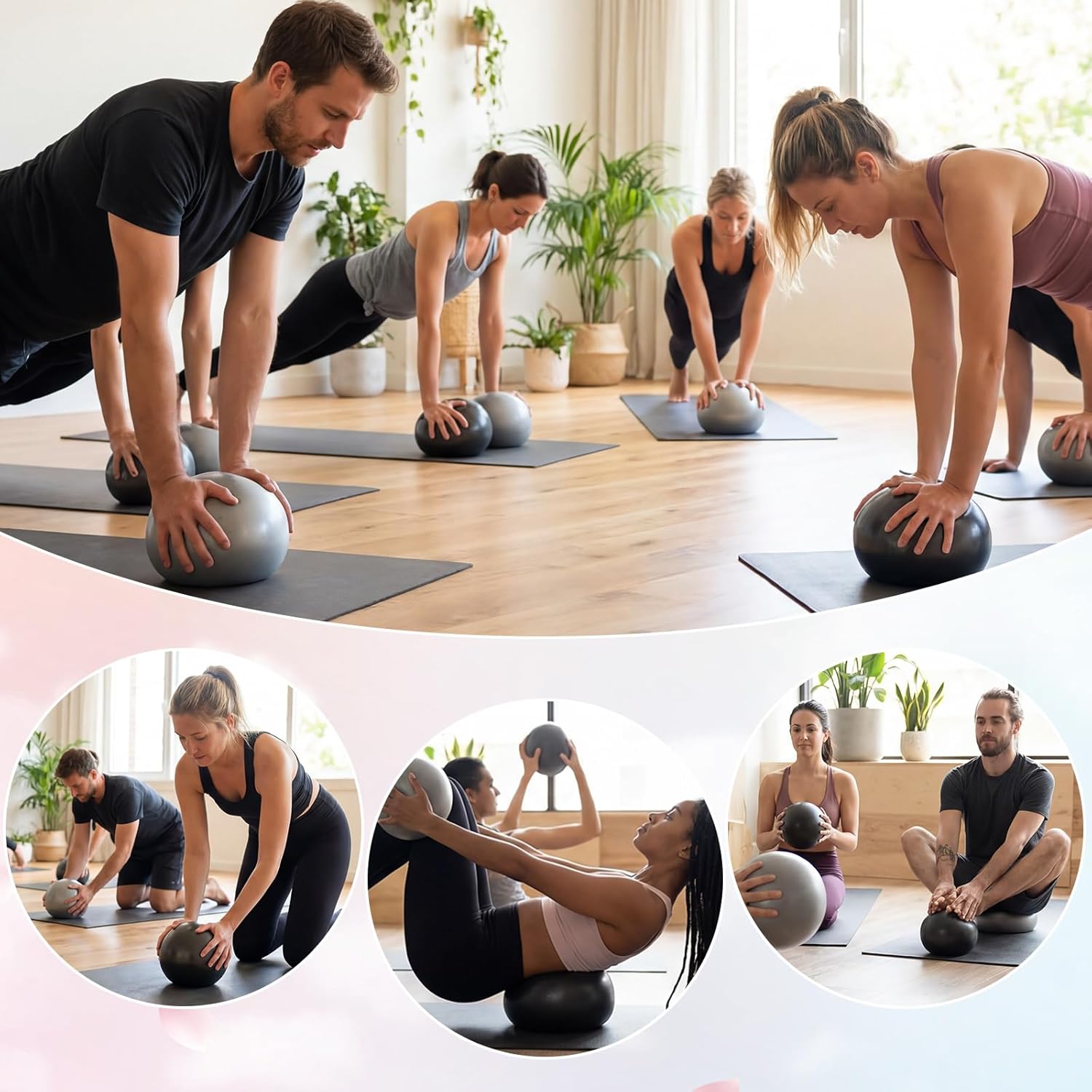 Sotiff 20 Pcs Small Exercise Pilates Ball Bulk 9 Inch Mini Yoga Ball Anti Burst and Slip for Stability Fitness Physical Therapy Stretching & Core Workout at Home Gym Class