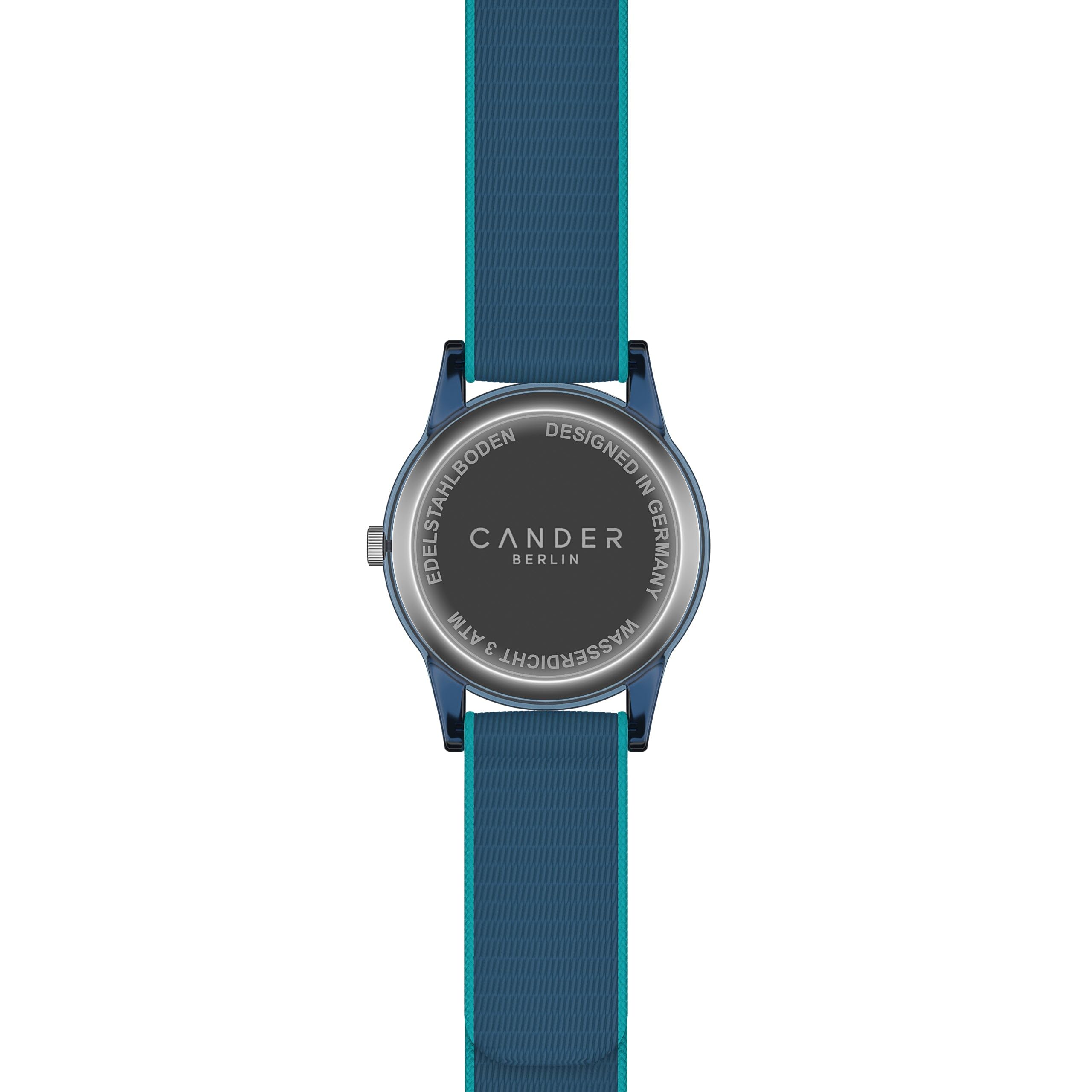 Cander Berlin MNA 0130 K - Reloj de pulsera infantil con velcro, resistente al agua, 3 ATM, analógico, color azul