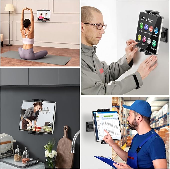 Soporte de pared para tablet con rotación 360°, base de metal resistente miniatura 7