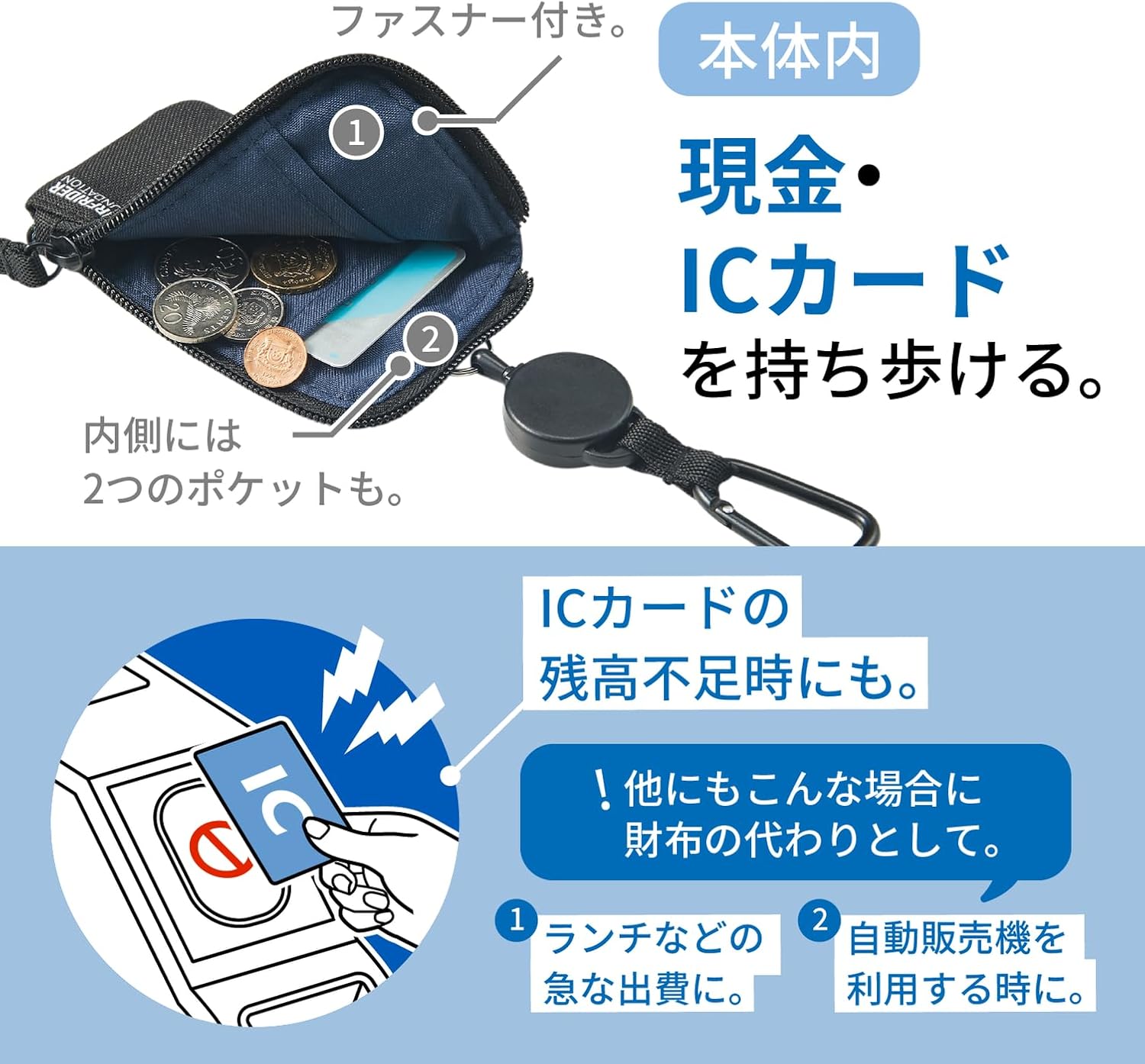 リヒトラブ SFJ×LIHIT LAB. パス&キーケース オーシャンネイビー A3203-11