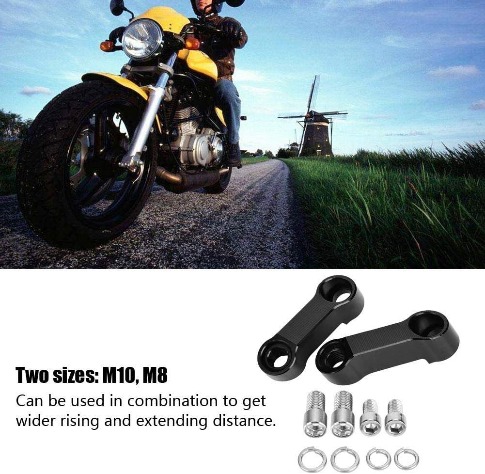 Adattatore per Prolunga Montante per Specchietto Retrovisore per Moto, 10mm Coppia di Estensori e Adattatori per Specchietto Retrovisore per Manubrio della Moto o della Bicicletta