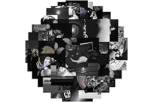 50PCS Black and White Aesthetic Stickers