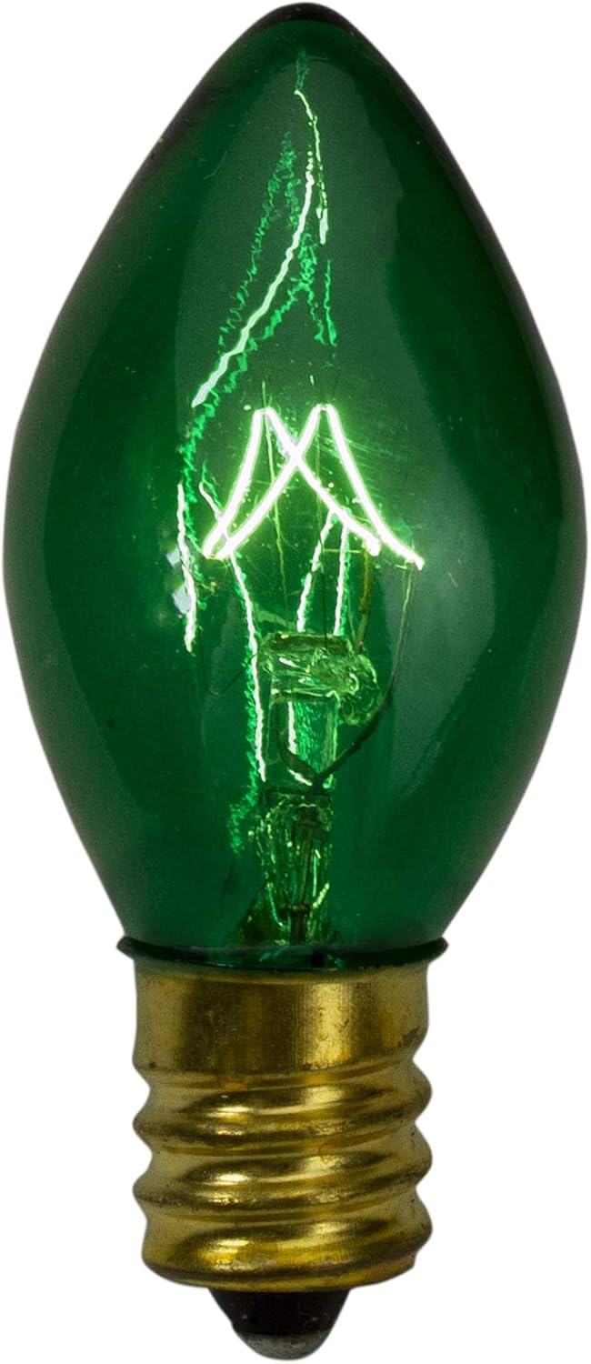 Northlight C7 Transparent Christmas Replacement Bulbs - Green - 4ct
