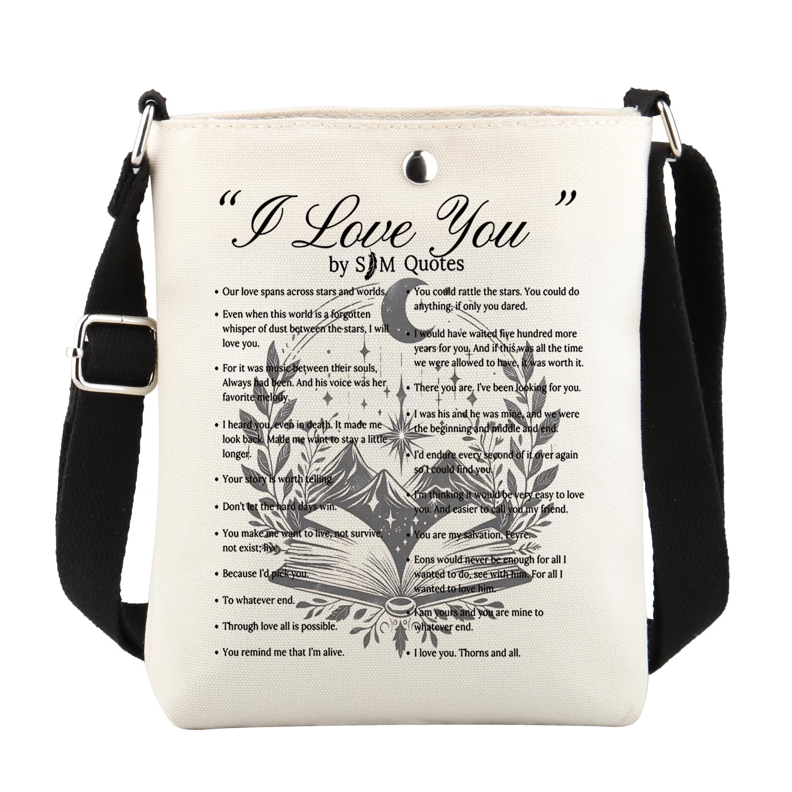 WCGXKO Bookish Crossbody Bag Novel Series Fans Gifts Book Reusable Crossbody Bag Bookish Lover Messenger Bag