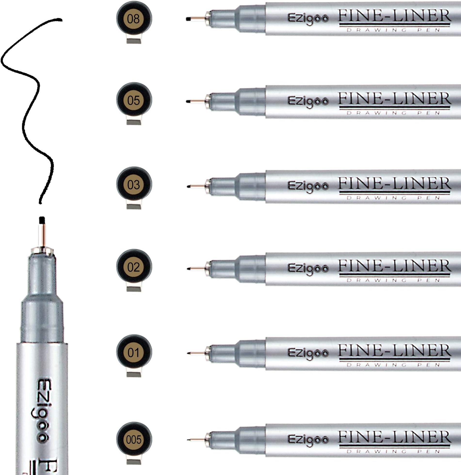 Ezigoo flinliner pens pack of 6