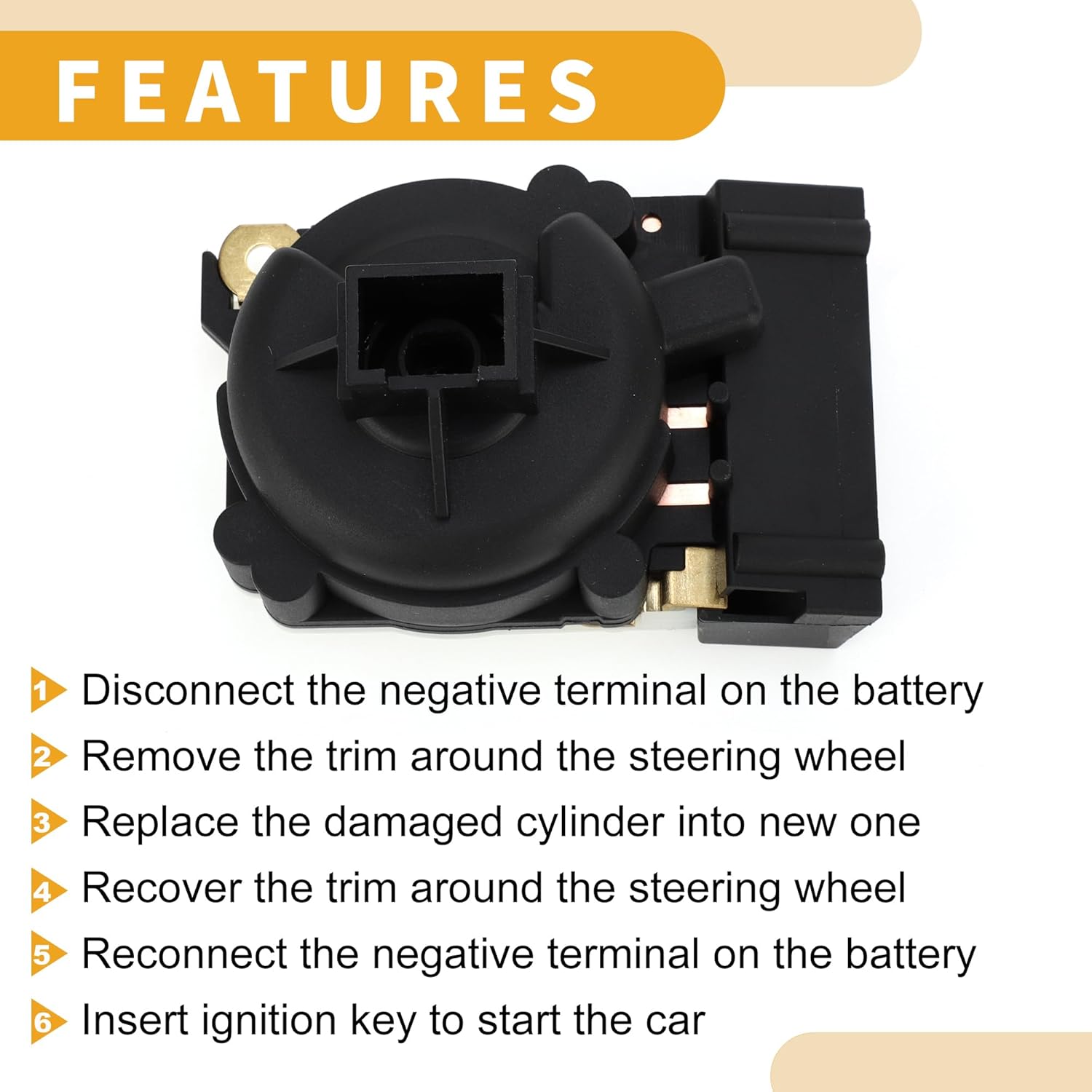 Ignition Starter Switch No.4793576AB - Car Ignition Key Switch Starter - for Jeep Liberty 2002-2007 Metal Black - 1 Pc