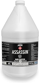 Assassin Hand Sanitizer With Pump Included, USP Grade 70% Canadian Alcohol, Kills Bacteria and Germs, Vegan, Aloe Vera, 4L...