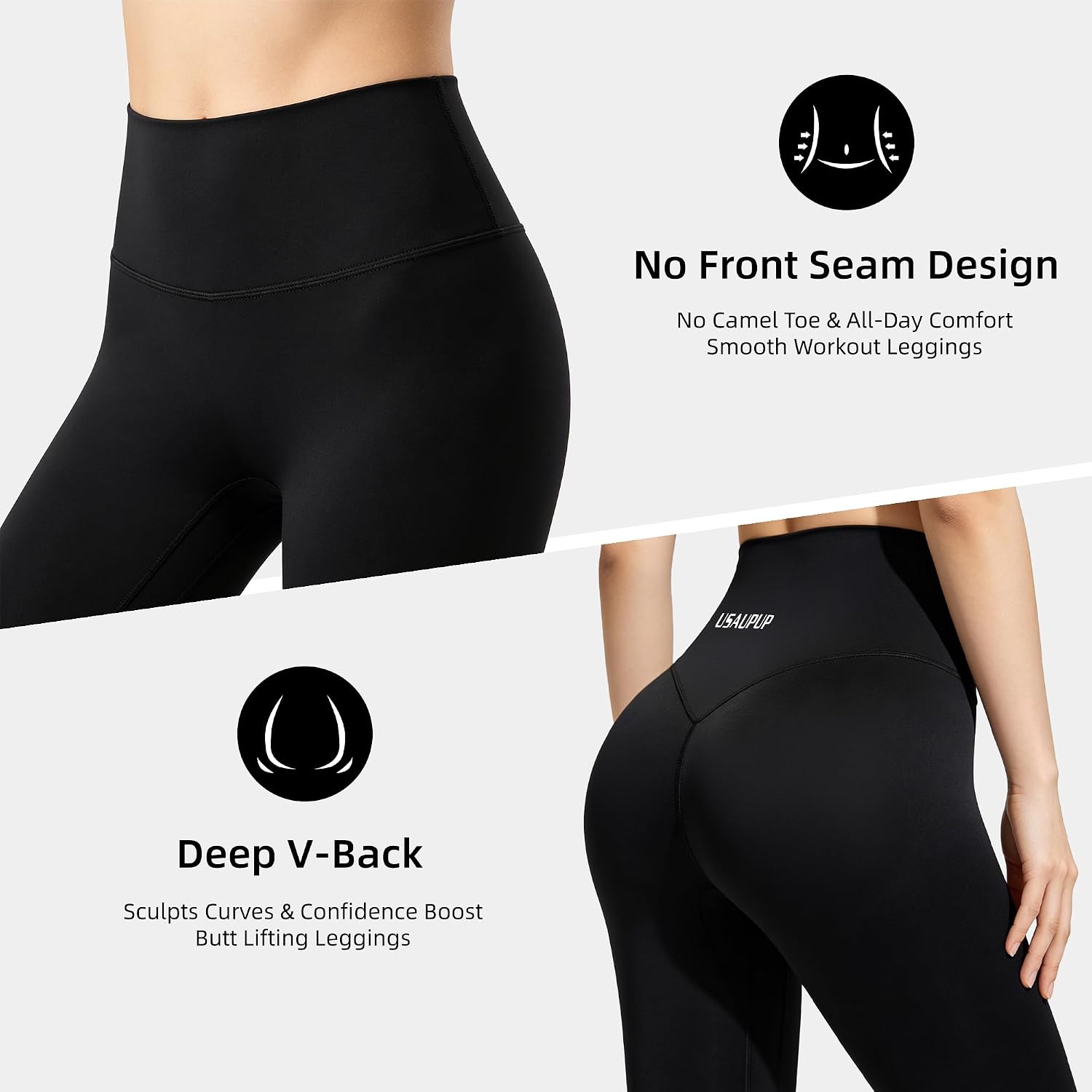 No Front Seam Leggings for Women High Waisted Legging Buttery Soft Tummy Control Workout Yoga Pants