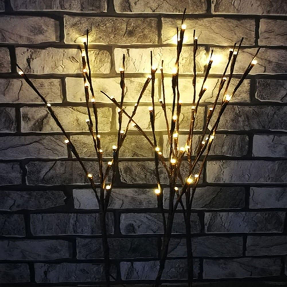3 Pcs Warm White 20 LED Lighted Twig Branches Battery Operated Artificial Tree Lights Willow Branch Lamp for Home Decor Holiday Party Decoration (1)