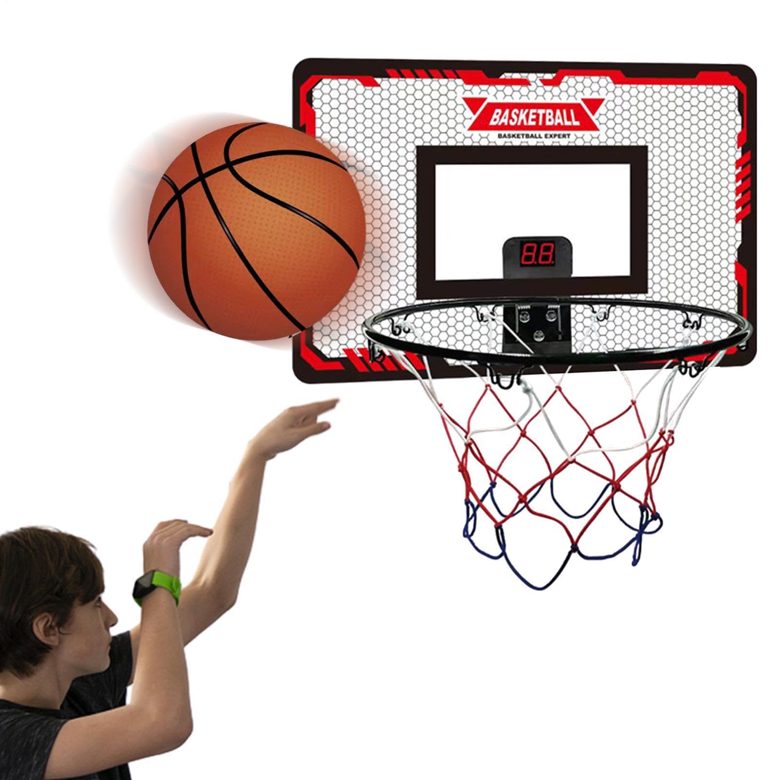 Canasta De Baloncesto Interior Aro Baloncesto Sin Taladro, Set Juego | Canasta Infantil Básquet Set Accesorios Juegos Deportivos Niños y Adultos, Interior Puerta Pared Hogar Ofici