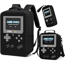 School Backpack for Boys,3pcs Gamer Boys Backpack with Lunch Box Set for Kids Children Teens Elementary Middle School,17" Large Capacity Student Bookbag & Multifunctional Video Game Travel Bag