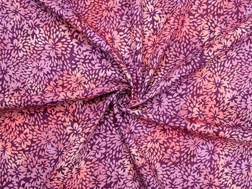 Minerva Plum Cotton Batik Fabric for Dressmaking & Quilting - 110cm Wide - per metre