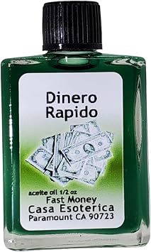 Fast Money Oil Dinero Rapido Aceite Spiritual Anointing Oil by CASA ESOTERICA MAGICK SPACE -0.5 FL OZ 1 Pack