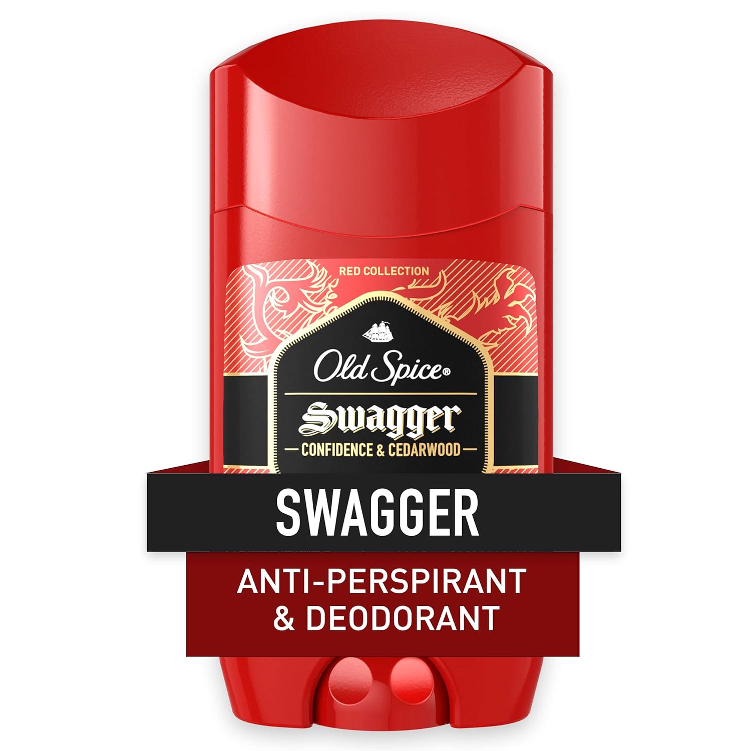 Old Spice Antiperspirant Deodorant for Men, 24/7 Odor Protection, 24/7 Lasting Freshness, Red Collection, Swagger with Cedarwood Scent, 2.6 oz Old Spice Antiperspirant Deodorant for Men, 24/7 Odor Protection, 24/7 Lasting Freshness, Red Collection, Swagger with Cedarwood Scent, 2.6 oz