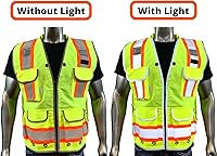 Vista 4 de A Reflective Safety Vest For men Class 2 Heavy Woven Two Tone Engineer Hi Viz Safety Vest 3M Tape