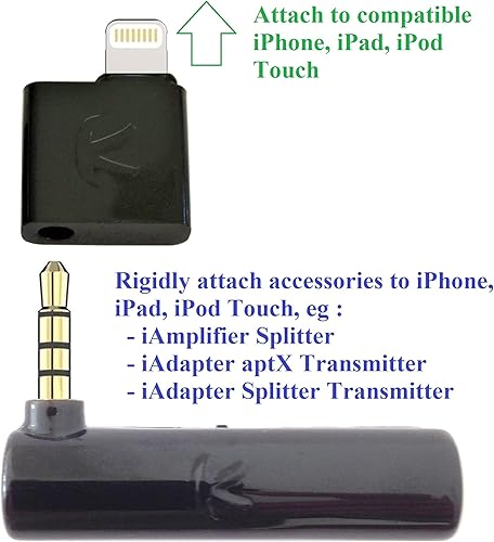 Miniatura 5 de iAudioL (negro) 24 bits, pequeño adaptador rígido compatible con conector Lightning a conector de auriculares de 0.138 in, compatible con conector