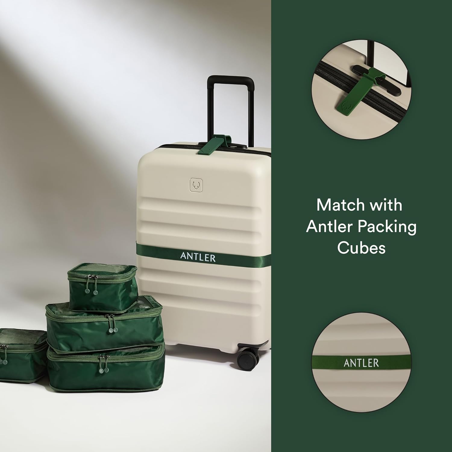 ANTLER Luggage Strap for Suitcases - Travel Accessories, Adjustable, Easy ID & Personalization, Heavy Duty & Durable, 67 in x 1.4 in - Antler Green