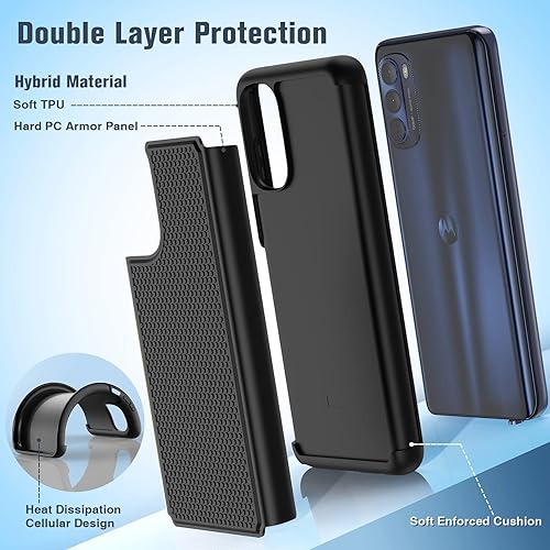 Miniatura 3 de BNIUT Funda para Motorola Moto G-Stylus 2022 funda protectora de doble capa resistente para teléfono celular, a prueba de golpes, con parte trasera