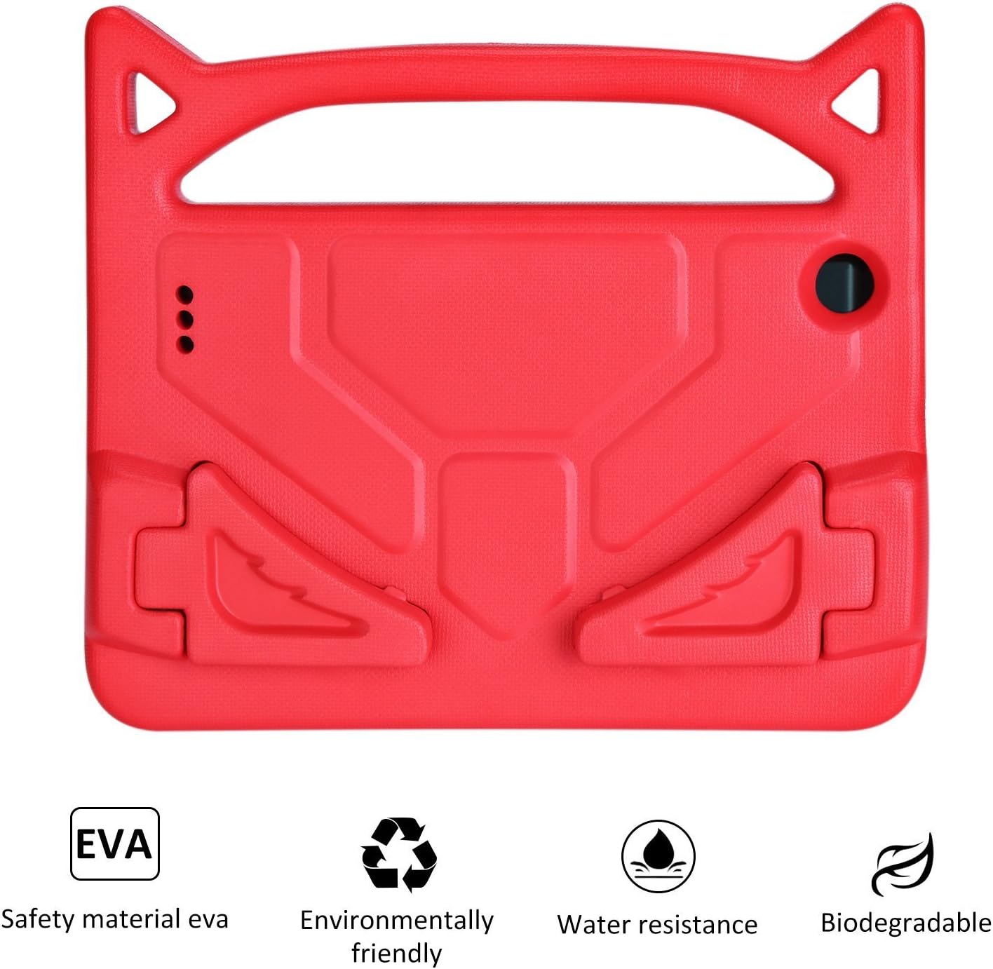 Tablet 7 Case for Kids(2019 & 2017 Release)- SHREBORN Lightweight Shock Proof Case with Stand Handle for 7 Tablets 2019 & 2017 Release Tablets-Red