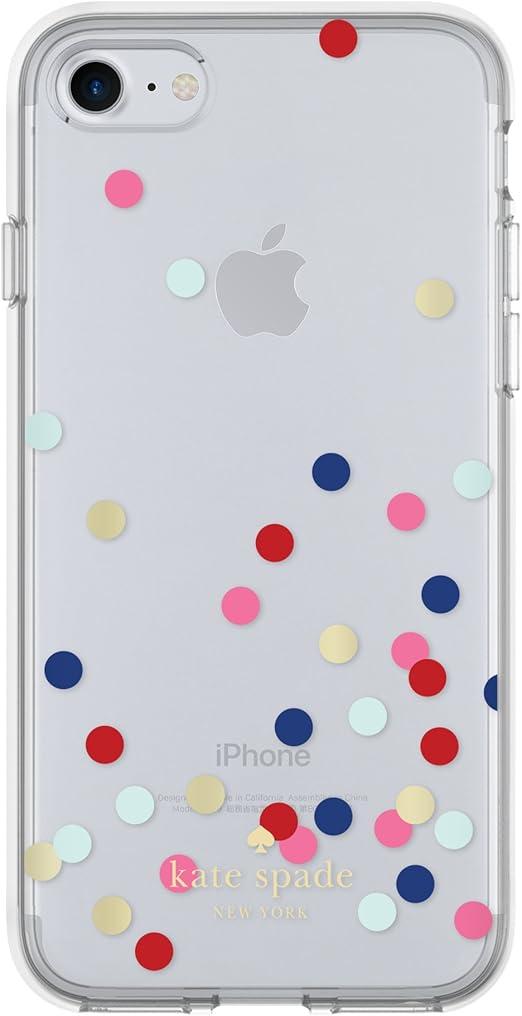 Amazon Com Kate Spade New York Flexible Hardshell Case For Iphone 8 Also Compatible With Iphone 7 Confetti Dot Clear Multi Gold