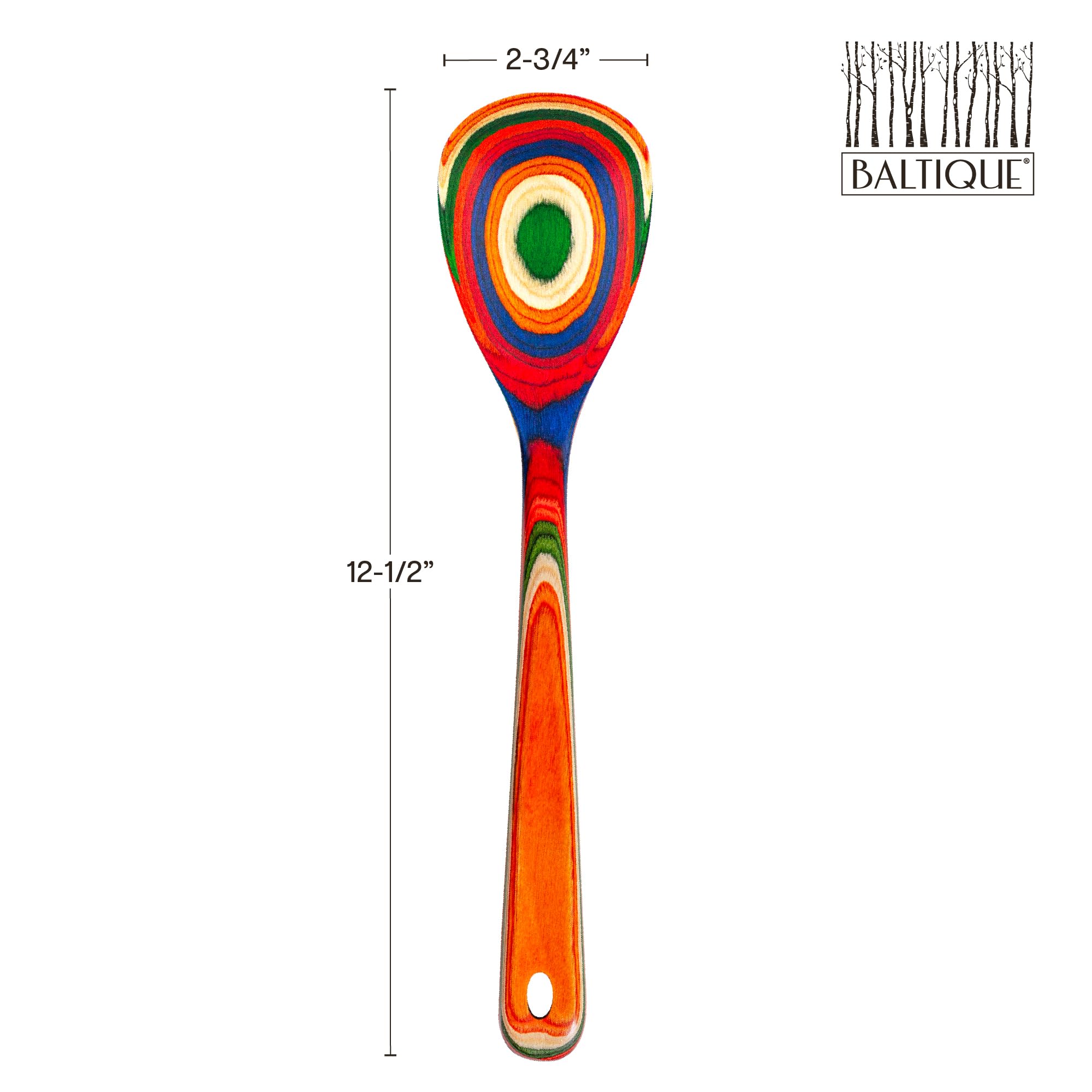 Baltique Marrakesh Collection - Cuchara de cocina de madera de 12-1/2 pulgadas, segura para antiadherente
