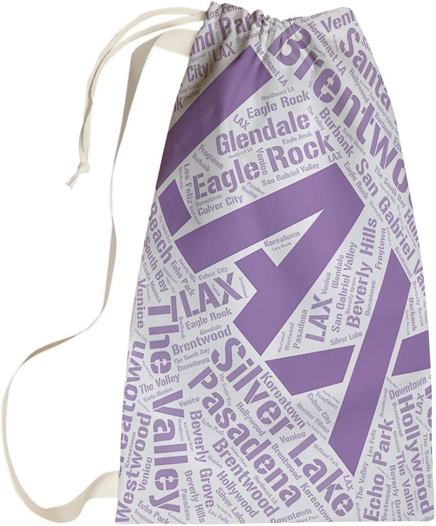 Rand Cites Los Angeles, California Districts Word Art-Purple Laundry Bag