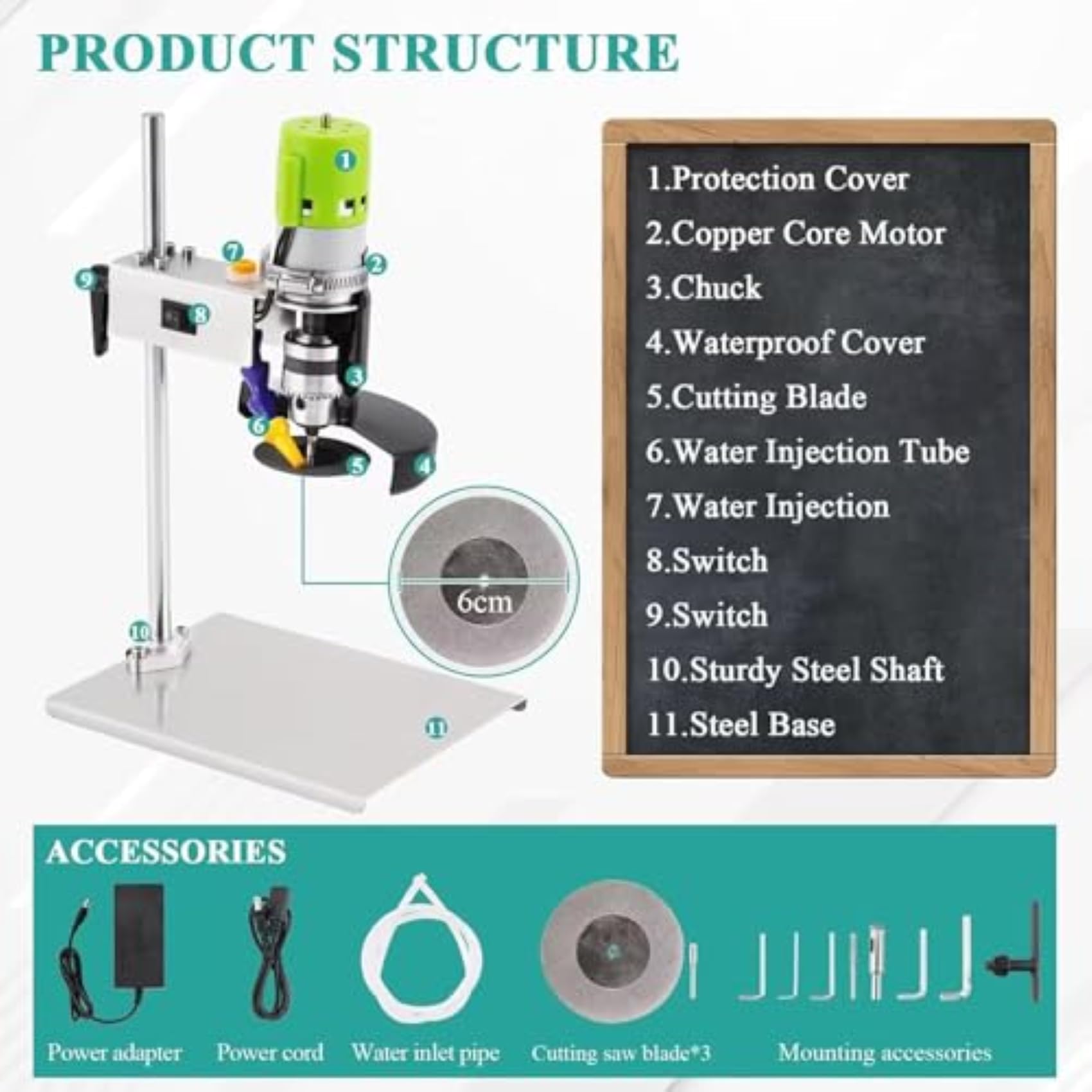 Cortador de botellas de vidrio de velocidad ajustable 2000-6000 RPM, máquina de corte con base giratoria antideslizante para botellas de vino, cerámica y proyectos de bricolaje