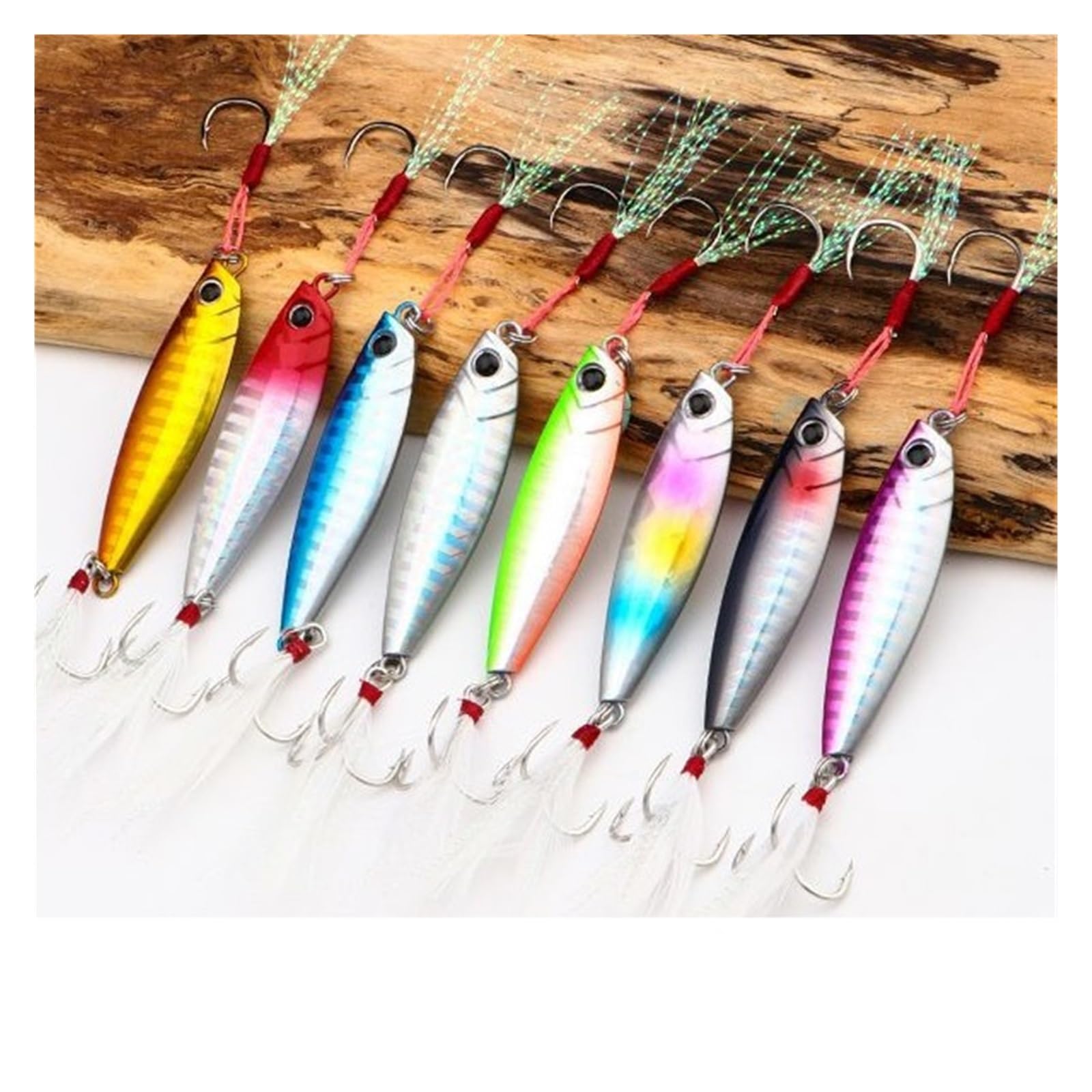 INEOUT 8 Unids/Lote Nuevo Cebo De Metal Fundido Cuchara Giratoria Señuelos De Pesca Jigs Trucha Pesca Cebos Duros Aparejos Pesca Fish Jigging Set