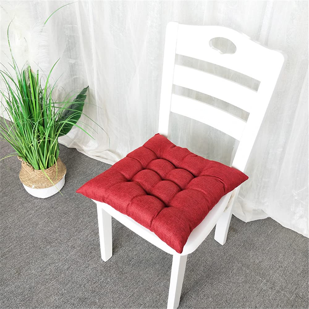 Coussin de chaise bordeaux 50x50 cm avec attaches pour siège de jardin et de salon