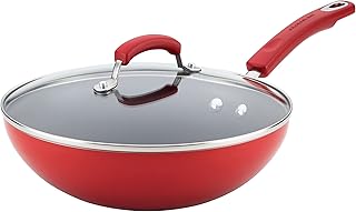 Rachael Ray Brights Nonstick Wok/Stir Fry Pan/Wok Pan - 11 Inch, Red Gradient