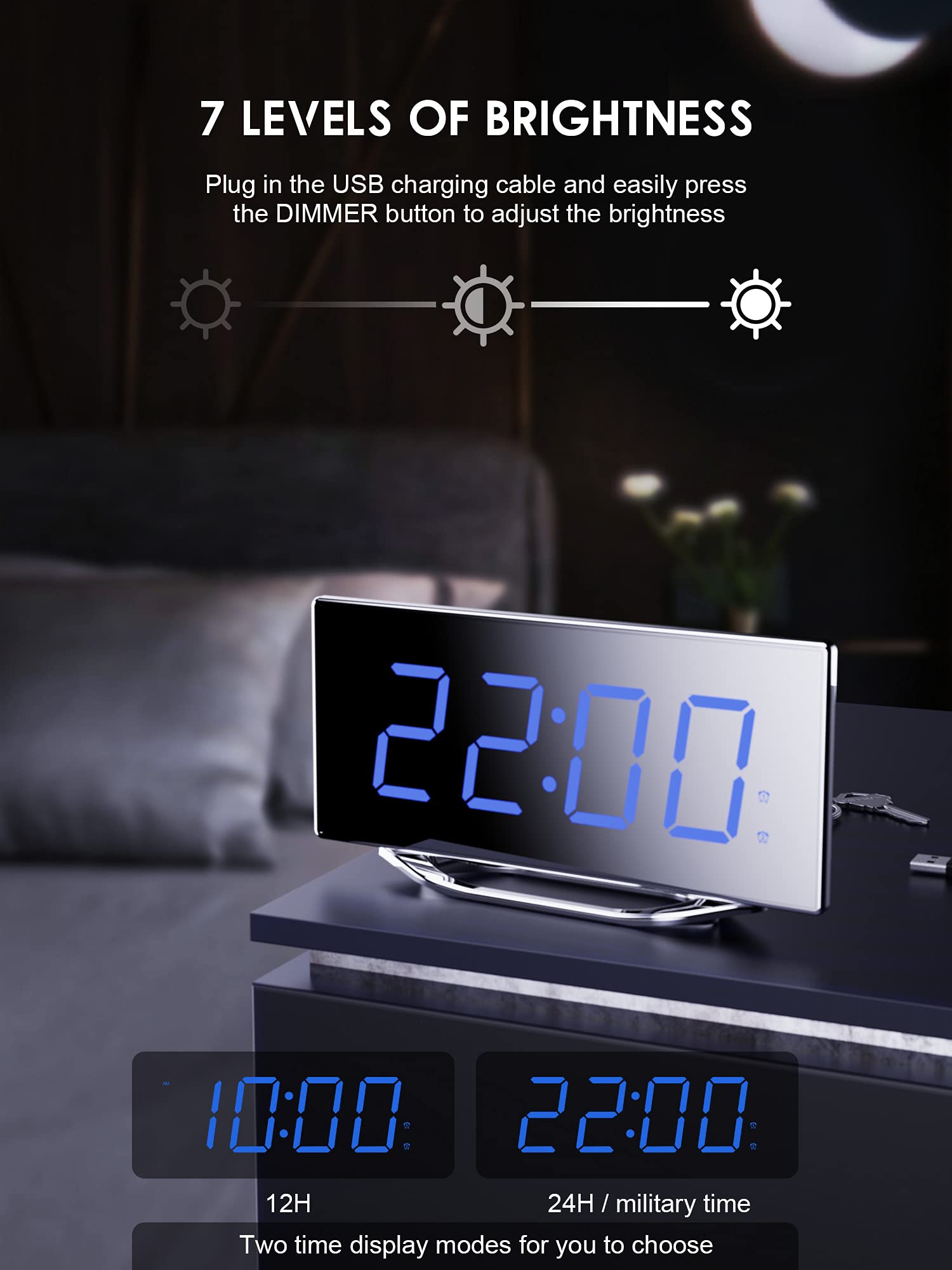 OnLyee Digital Alarm Clock for Heavy Sleepers Adults,Loud Alarm Clock