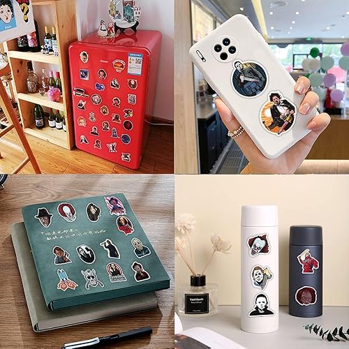 200 PCS Horror Stickers, Horror Movies Stickers, Waterproof Vinyl Scary Movie Spooky Party Decorations Halloween Gifts Sticker for Laptop Water Bottle Bumper Helmet Journal Phone