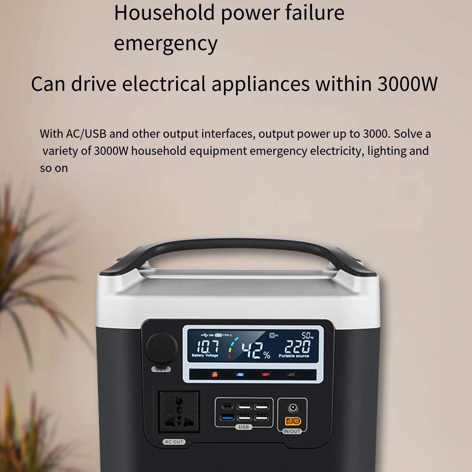 Alimentatore Mobile da 220 V, Batteria Esterna Portatile, Grande capacità, autoguida, Veicolo di Emergenza, casa, 800 W