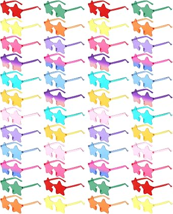 Matcheck 24/48 Heart/Star Shaped Sunglasses Kids Rimless Party Glasses Transparent Colored Funny Boy/Girls Birthday Favors