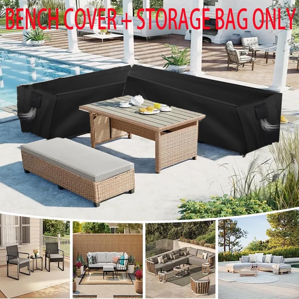 Outdoor Bench Cover for 1/2/3/4 Seat Aluminum Sofa,Patio Sofa Covers Waterproof for Seating Loveseat Couch Cover with Air Vent for Loveseat/Glider/Sofa/Furniture,Silver,74.8x26x35in