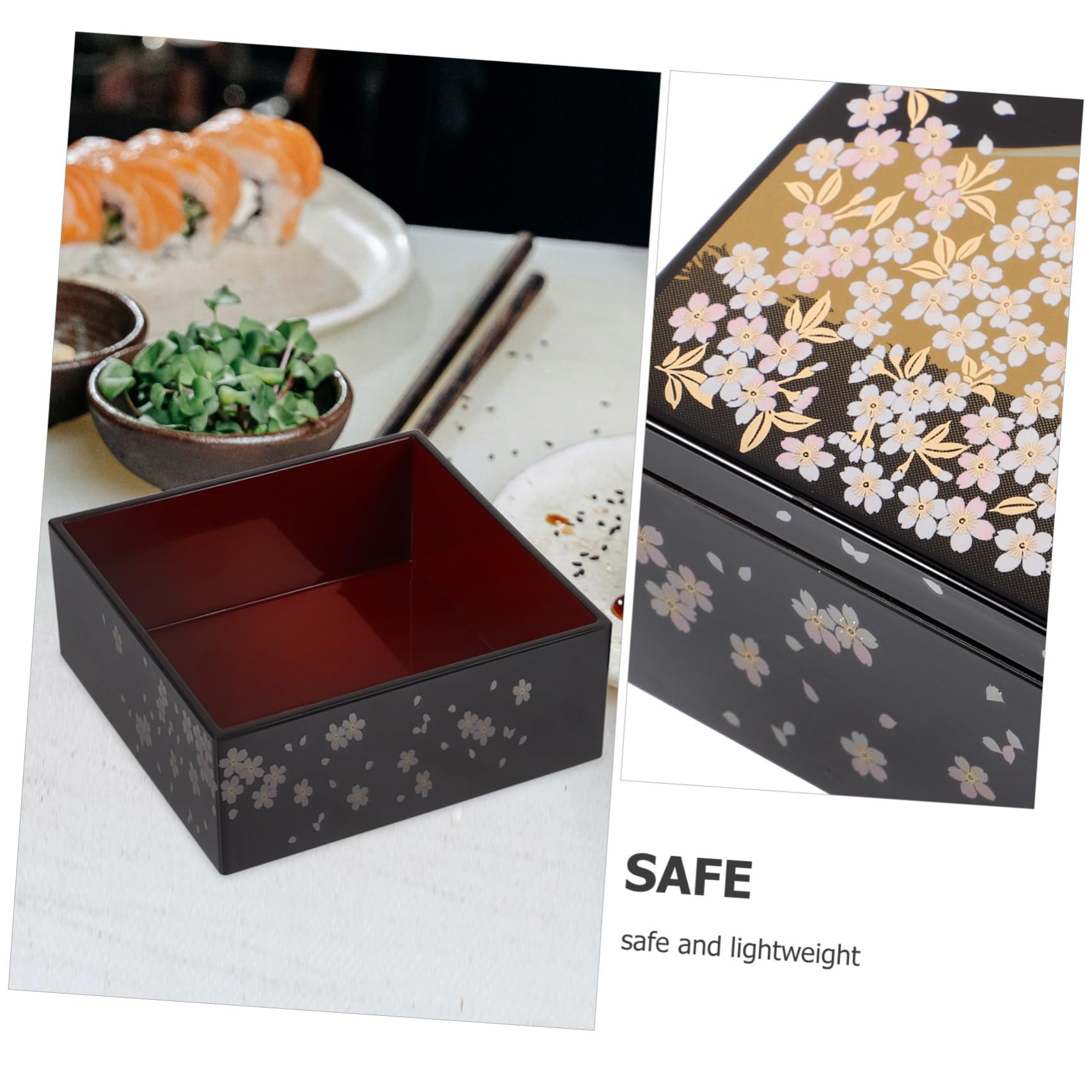 Amosfun 2 Piezas caja de sushi bento japones caja de merienda envases de snack para adultos bandeja de sushi japonés contenedor de almuerzo lindas cajas de sushi el plastico