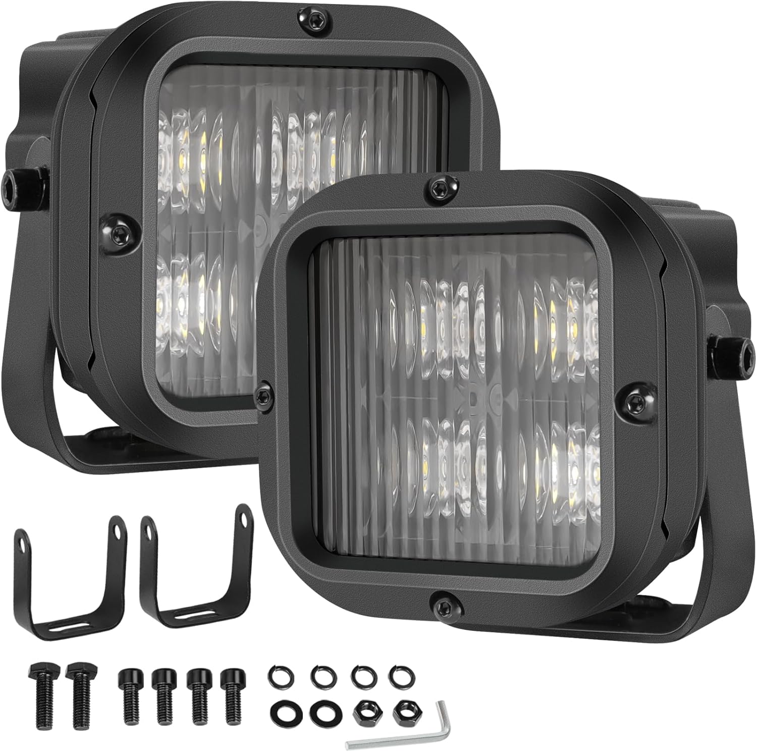 X-Series 3'' Cube CREE LED Pod Lights 2Pcs, 2026 New Driving Combo Beam Offroad Reverse Backup Hitch LED Lights for Truck Jeep Pickup UTV Motorcycle
