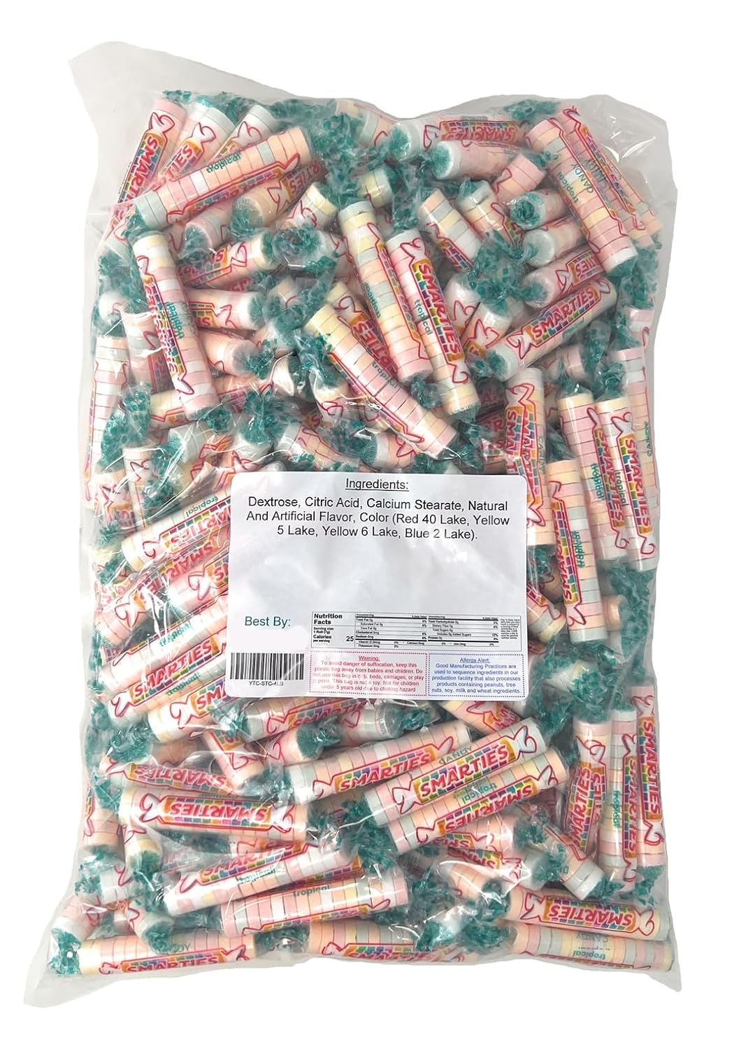 YANKEETRADERS Classic Tropical Fruit Candy Wrapped Rolls, 4 Pounds Bulk