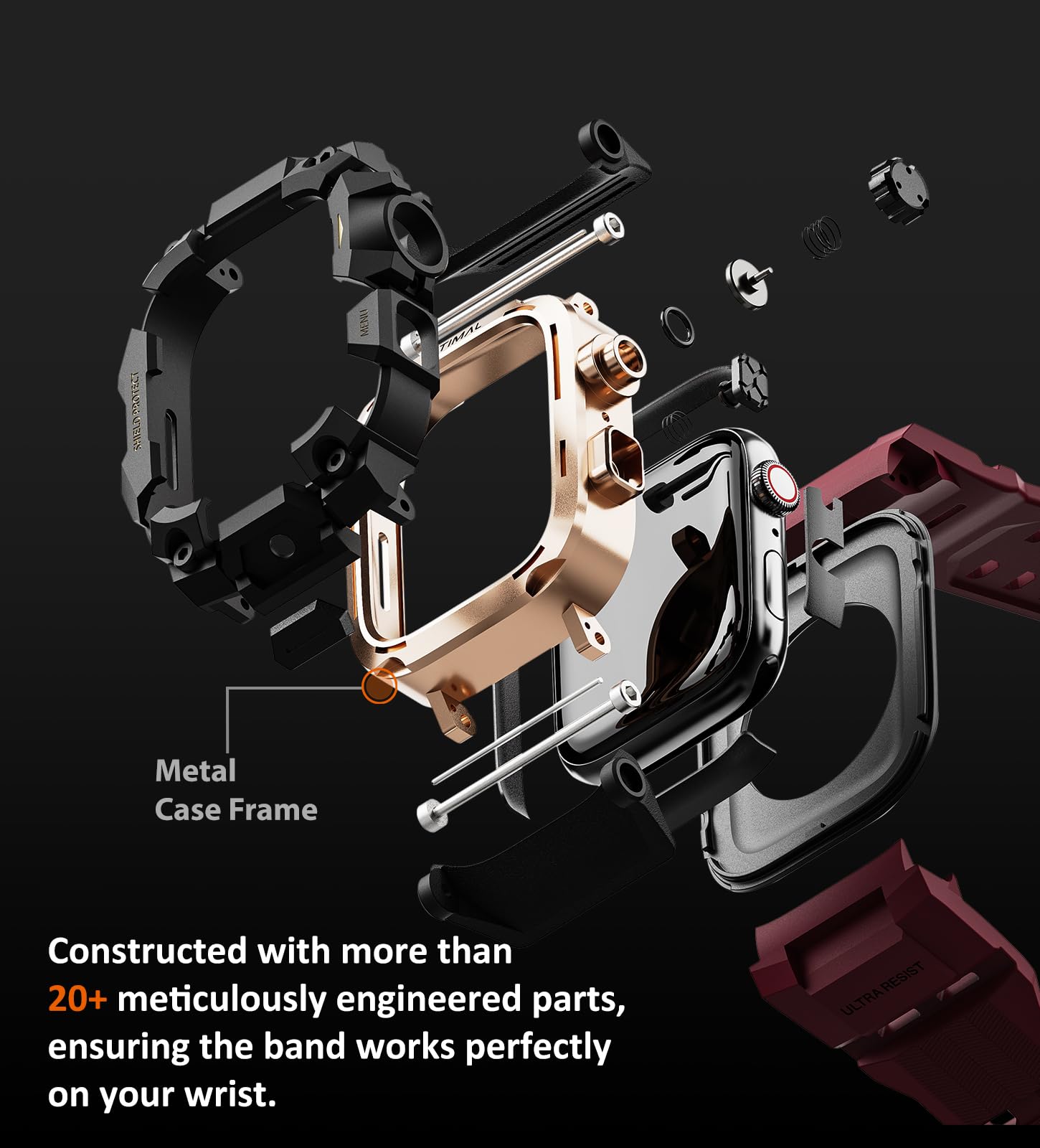 ULTIMAL Correa resistente para Apple Watch de 46 mm, compatible con Apple Watch Series 11/10, resistente a los golpes, ideal para hombres y mujeres, correa versátil para iWatch