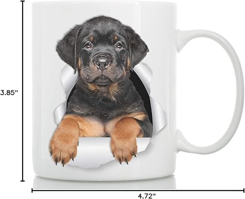 Miniatura 7 de Winston & Bear Rottweiler - Taza de café de cerámica divertida para los amantes de los perros, mamá y papá Rottie (11 onzas)