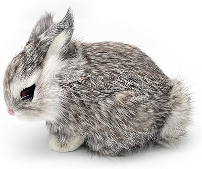 Amazon.com: RAZ Imports Faux Fur Rabbit Figurine Ornaments - Set of 2 ...